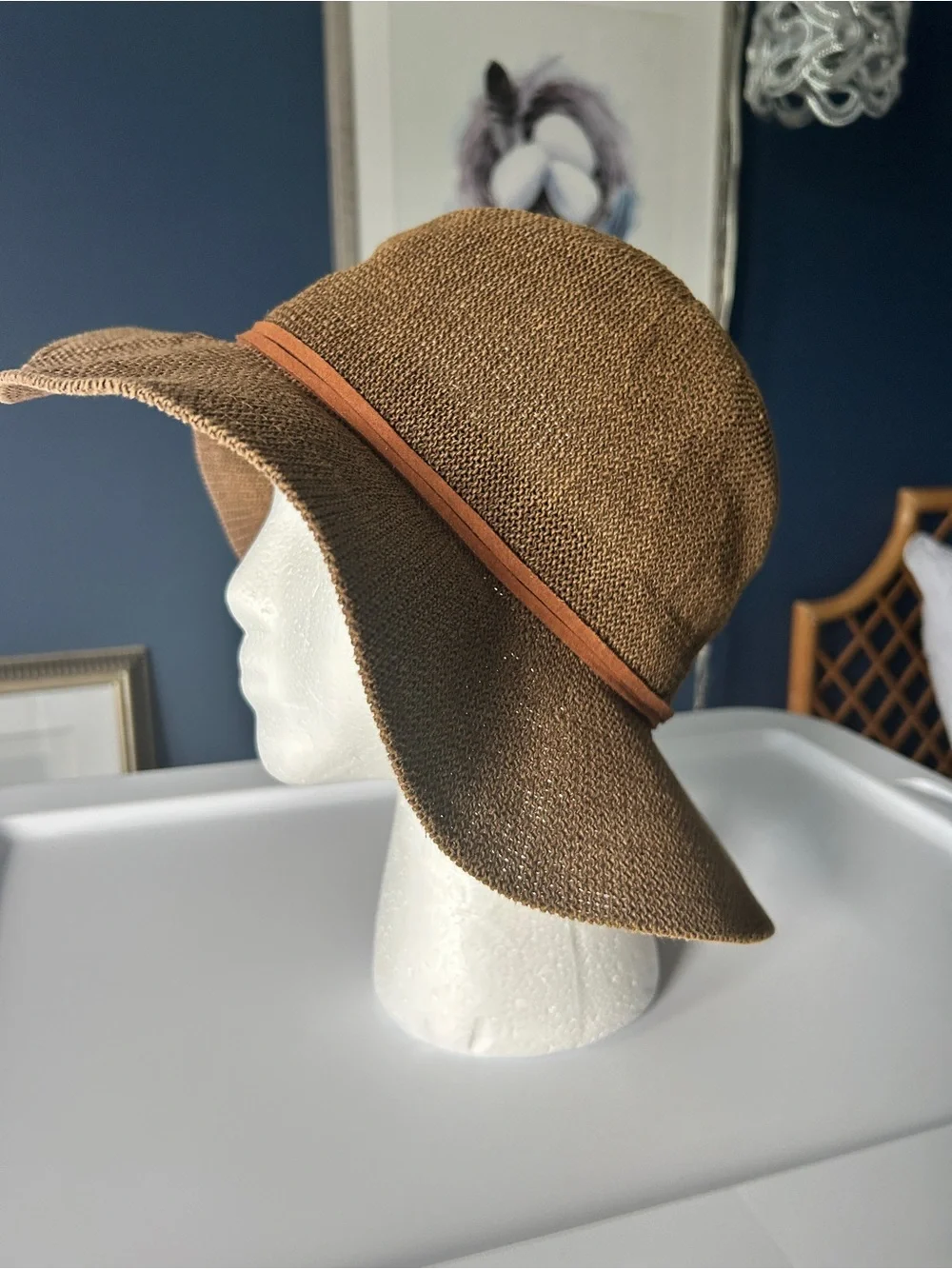 Marcus Adler NY Brown Open-Knit Packable Sun Hat – Like New